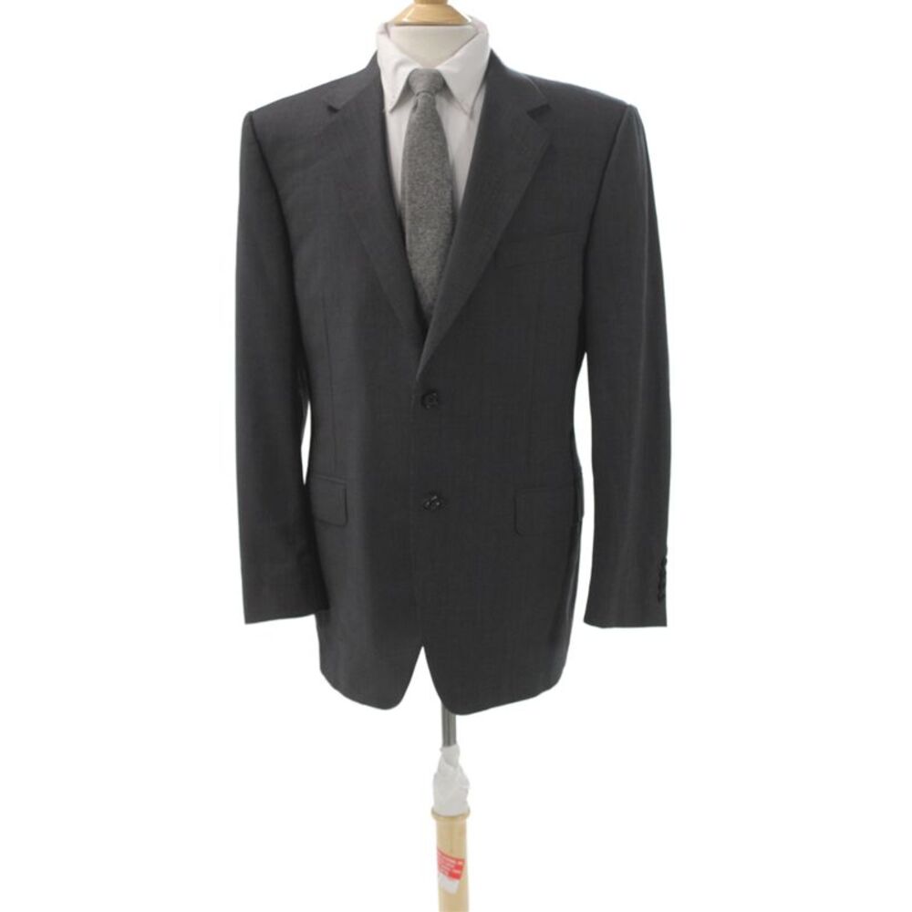 Canali Mens Blazer Gray 100% Wool Button Solid Size 52